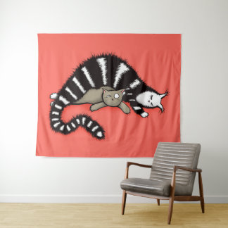 Cat mother and child cat mum tapestry