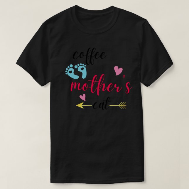 Cat Mother Coffee lover 162 T-Shirt (Design Front)