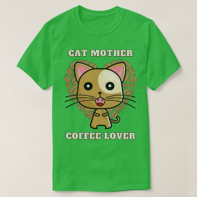 Cat mother coffee lover 251 T-Shirt (Design Front)