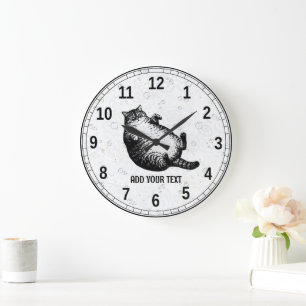 Cat Mother I Am But Skin and Bones For Cat Lover Large Clock