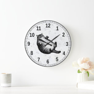 Cat Mother I Am But Skin and Bones For Cat Lover Large Clock