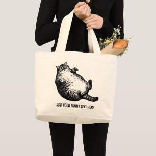 Cat Mother I Am But Skin and Bones For Cat Lover Large Tote Bag