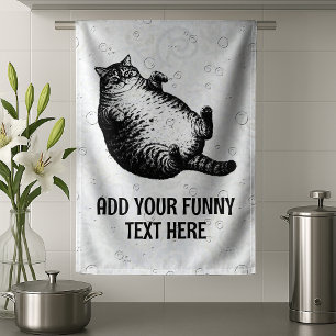 Cat Mother I Am But Skin and Bones For Cat Lover Tea Towel