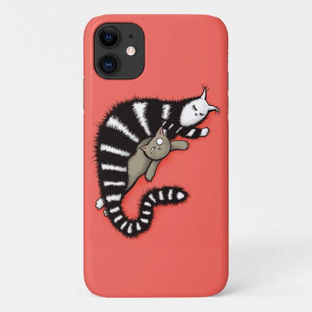 Cat Mother Protects Her Cute Kitty Case-Mate iPhone Case (Back)