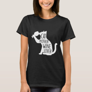 Cat Mother Wine Christmas Womens Pet Cat & Wine T-Shirt