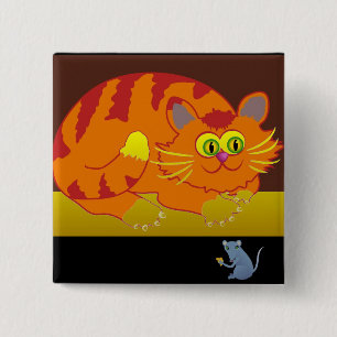 Cat & Mouse 15 Cm Square Badge