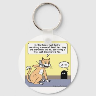 Cat & Mouse Dinnerware Funny Cartoon Gifts & Tees Key Ring