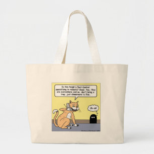 Cat & Mouse Dinnerware Funny Cartoon Gifts & Tees Large Tote Bag
