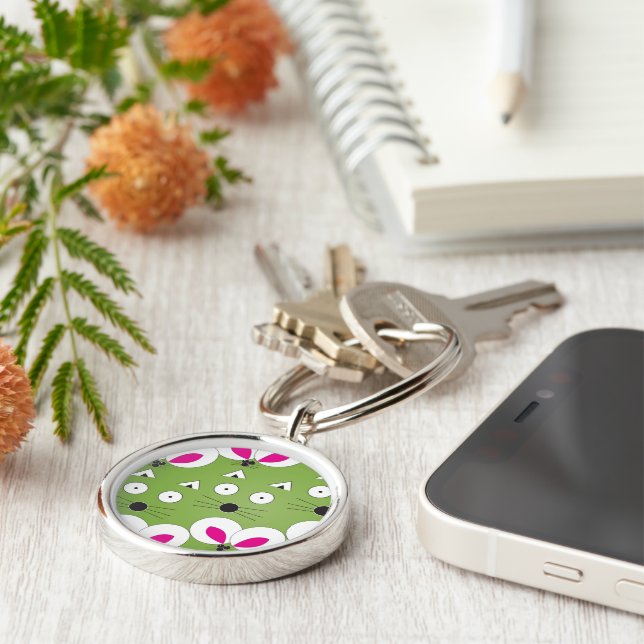 Cat & Mouse Green keychain (Side)