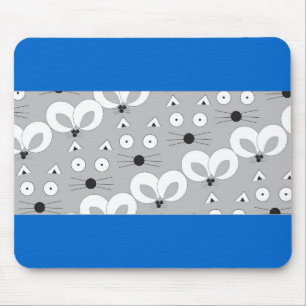 Cat & Mouse pattern grey Mat