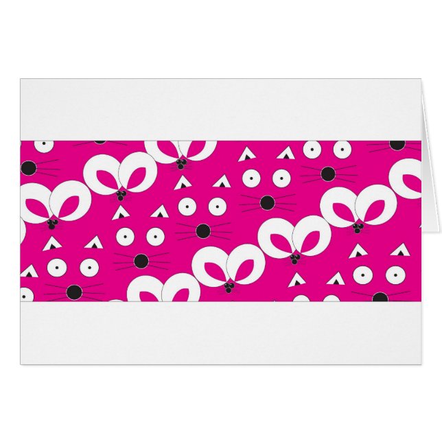Cat Mouse Pattern Hot Pink (Front Horizontal)