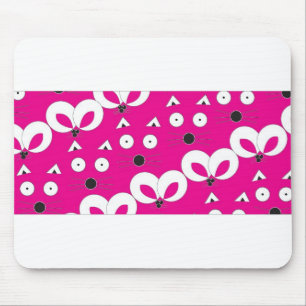 Cat Mouse Pattern Hot Pink Mat
