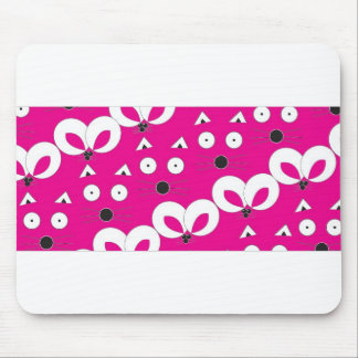 Cat Mouse Pattern Hot Pink Mouse Mat