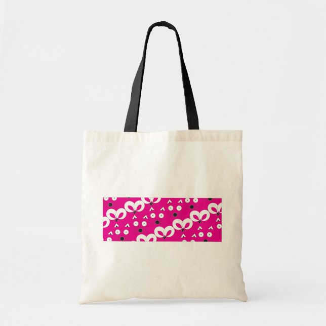 Cat Mouse Pattern Hot Pink Tote Bag (Front)