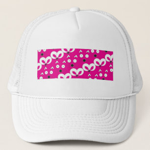 Cat Mouse Pattern Hot Pink Trucker Hat