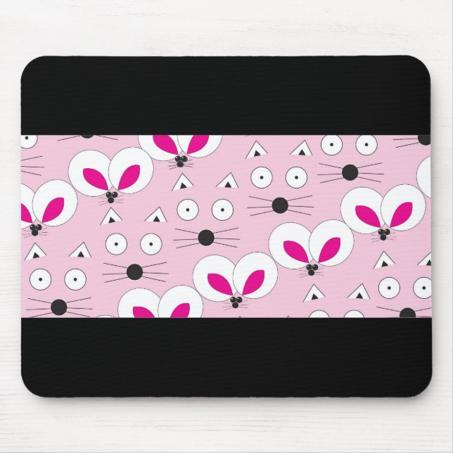 Cat Mouse Pattern Pink Mat (Front)