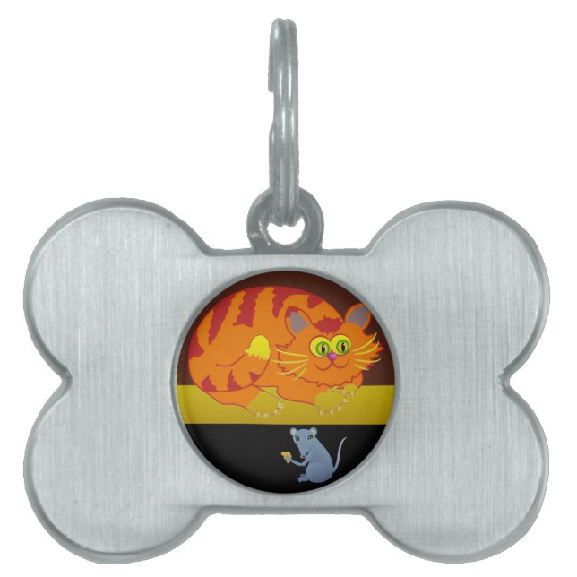 Cat & Mouse Pet Tag (Front)