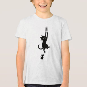 Cat & Mouse Showdown – Funny Cartoon T-Shirt Tri-Blend Shirt