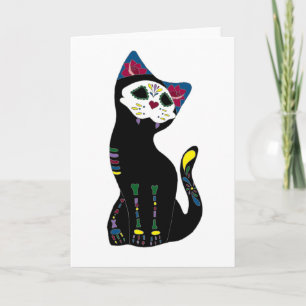 'Cat Muerto' Day Of Los Muertos Cat Card