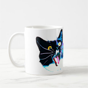 Cat Mug- "I came, I saw, I FRAZZED," Blue Junie Coffee Mug
