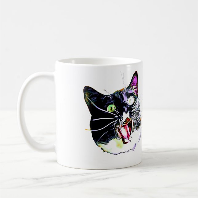 Cat Mug- "I came, I saw, I FRAZZED" Coffee Mug (Left)