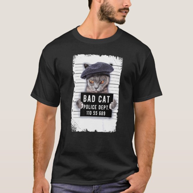 Cat Mug Shot   T-Shirt (Front)