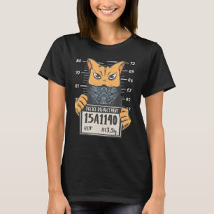 Cat Mugshot Feline Pet Owner Kitten Cat T-Shirt