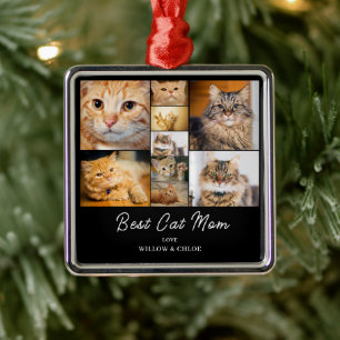 Cat Mum 9 Photo collage  Metal Tree Decoration