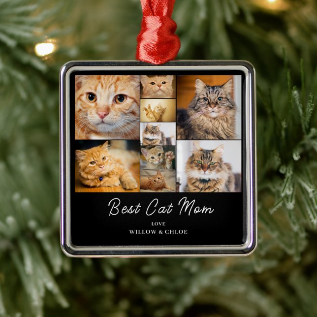Cat Mum 9 Photo collage  Metal Tree Decoration (Tree)