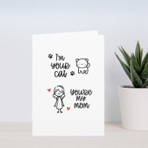 Cat Mum Birthday Card From the Cat