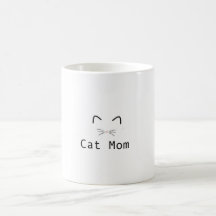 Cat mum black and white mug