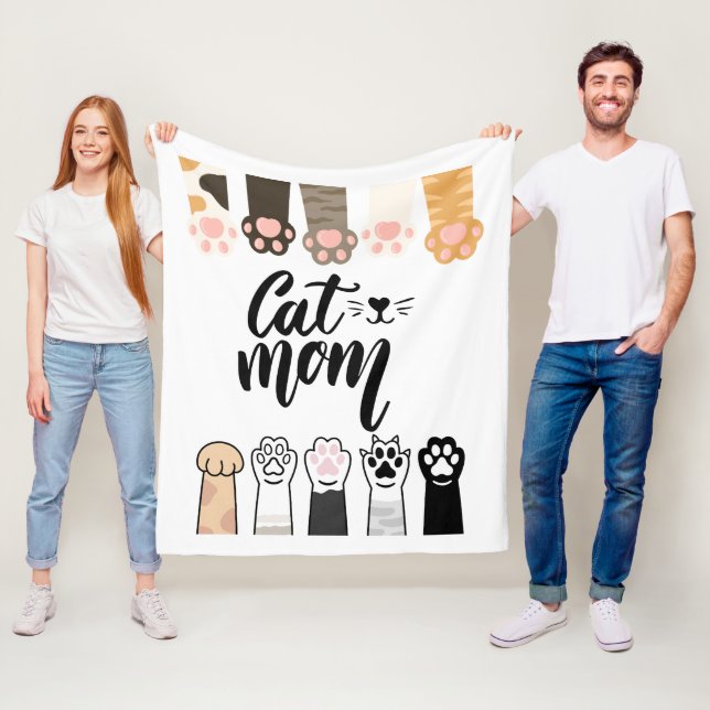 Cat Mum Blanket – Cute Cat Paws blanket (In Situ)