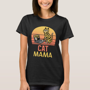 Cat Mum Ca Vintage Eighties Style Cat Mama 4 T-Shirt