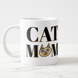 Cat Mum Cat Face Personalise Name Large Coffee Mug