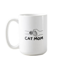 Cat mum cat paw and women hand print