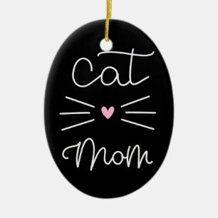 cat mum ceramic tree decoration