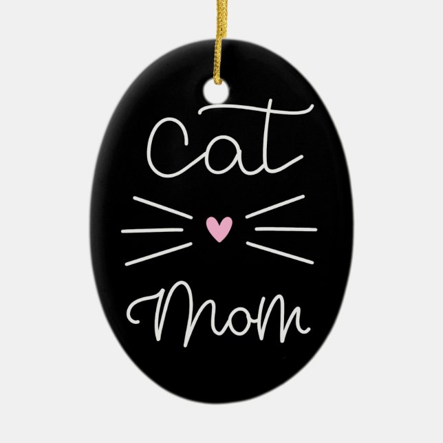 cat mum ceramic tree decoration (Front)