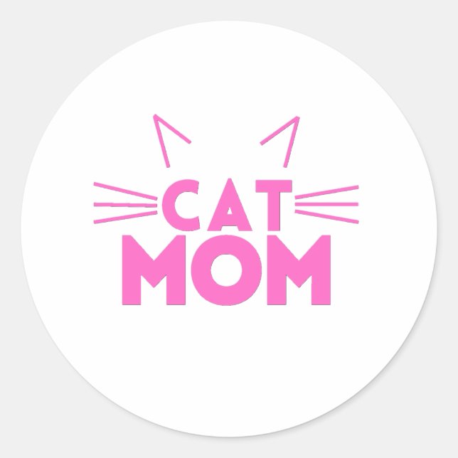 Cat Mum Classic Round Sticker (Front)