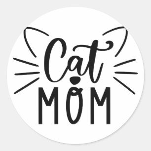 Cat Mum Classic Round Sticker