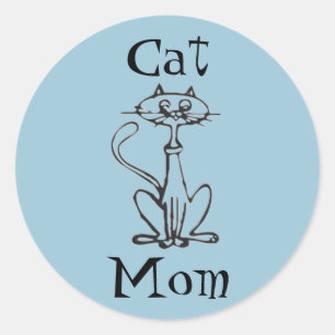 Cat Mum Classic Round Sticker