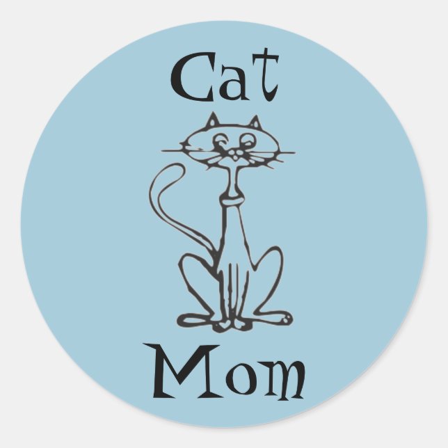 Cat Mum Classic Round Sticker (Front)