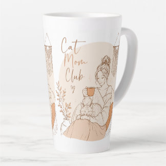 Cat Mum Club Pencil Art Latte Mug