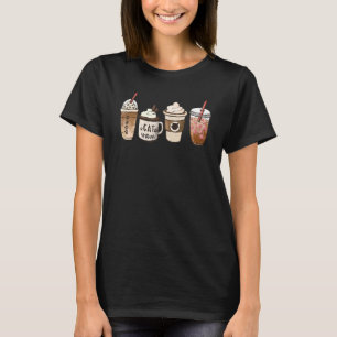 Cat Mum Coffee Latte Iced Coffee Mum Cat T-Shirt