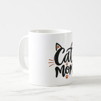Cat Mum Coffee Mug – Elegant CAT MOM Typography fo