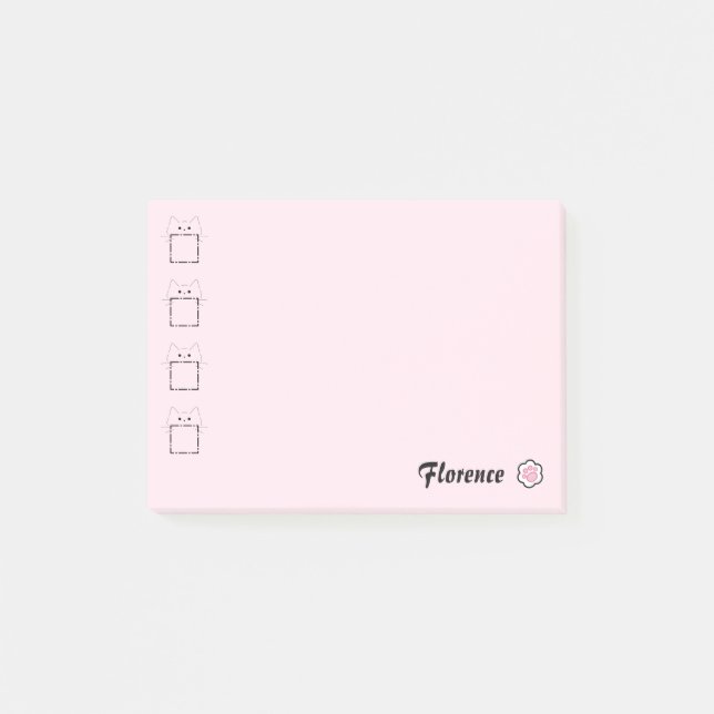 Cat Mum Cute Cat Paw Pink Post-it Notes (Front)