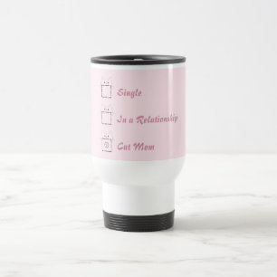 Cat Mum Cute Cat Paw Pink Travel Mug