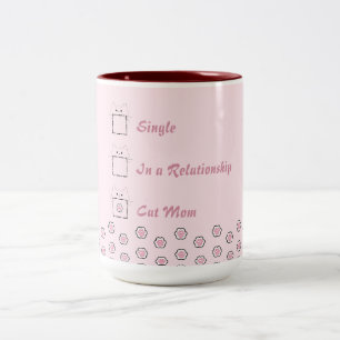 Cat Mum Cute Cat Paw Pink Two-Tone Coffee Mug
