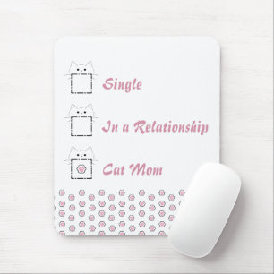 Cat Mum Cute Cat Paw White & Pink Mouse Mat