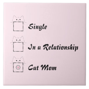 Cat Mum Cute Cat Pink Ceramic Tile