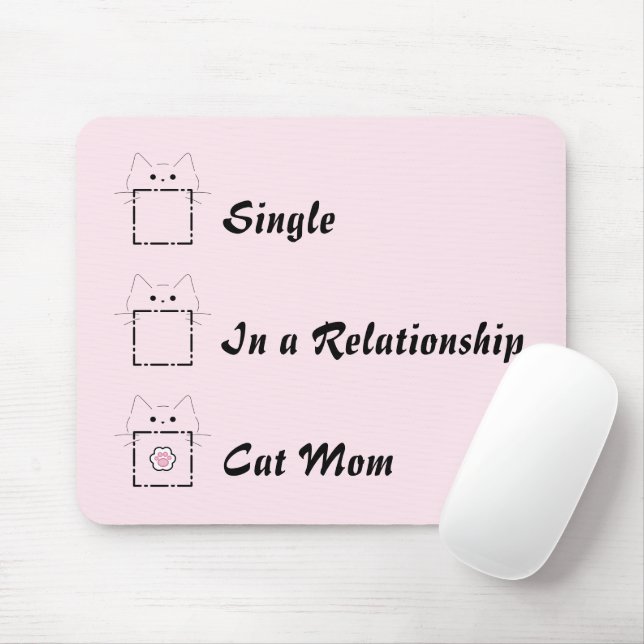 Cat Mum Cute Cat Pink Mouse Mat (With Mouse)